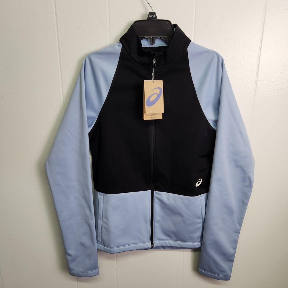 Asics Thermostorm Full Zip Jacket Womens XS Blue Black Running Athletic 2012C024